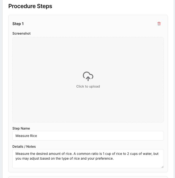 Visual for step